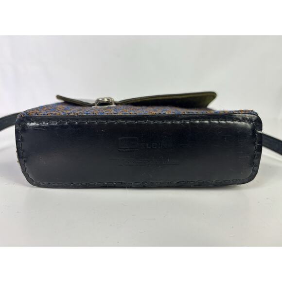 Vintage Belding California Saddle Leather Tweed Bag Crossbody Bag Purse 7x5.5" - Picture 6 of 16